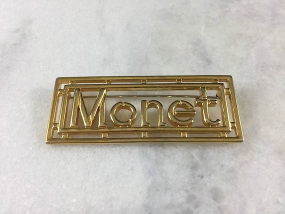 LARGE Vintage "MONET" Pin - image 1