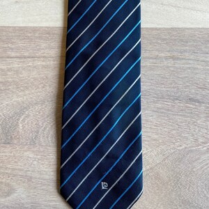 Vintage Blue and White Stripe Pierre Cardin Tie.
