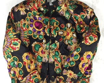 Vintage Silk Printed CARLISLE Bomber Jacket