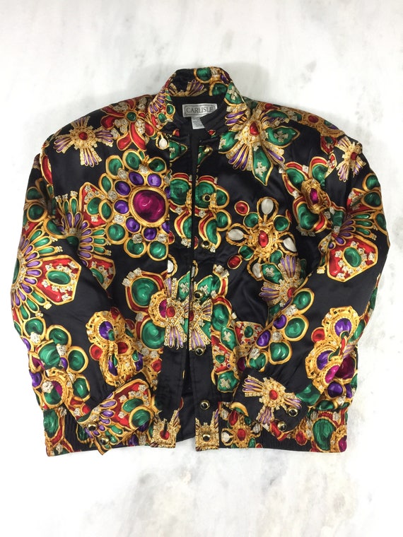 Vintage Silk Printed CARLISLE Bomber Jacket