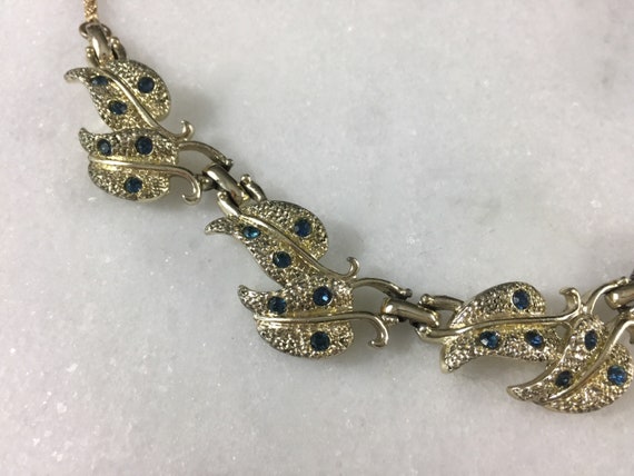Vintage blue crystal Kramer necklace - image 1