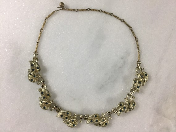 Vintage blue crystal Kramer necklace - image 2