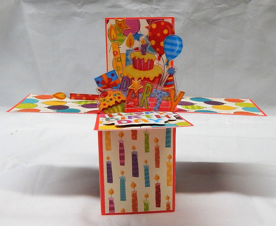 Happy Birthday 3D Party Pop up Box Card - Etsy