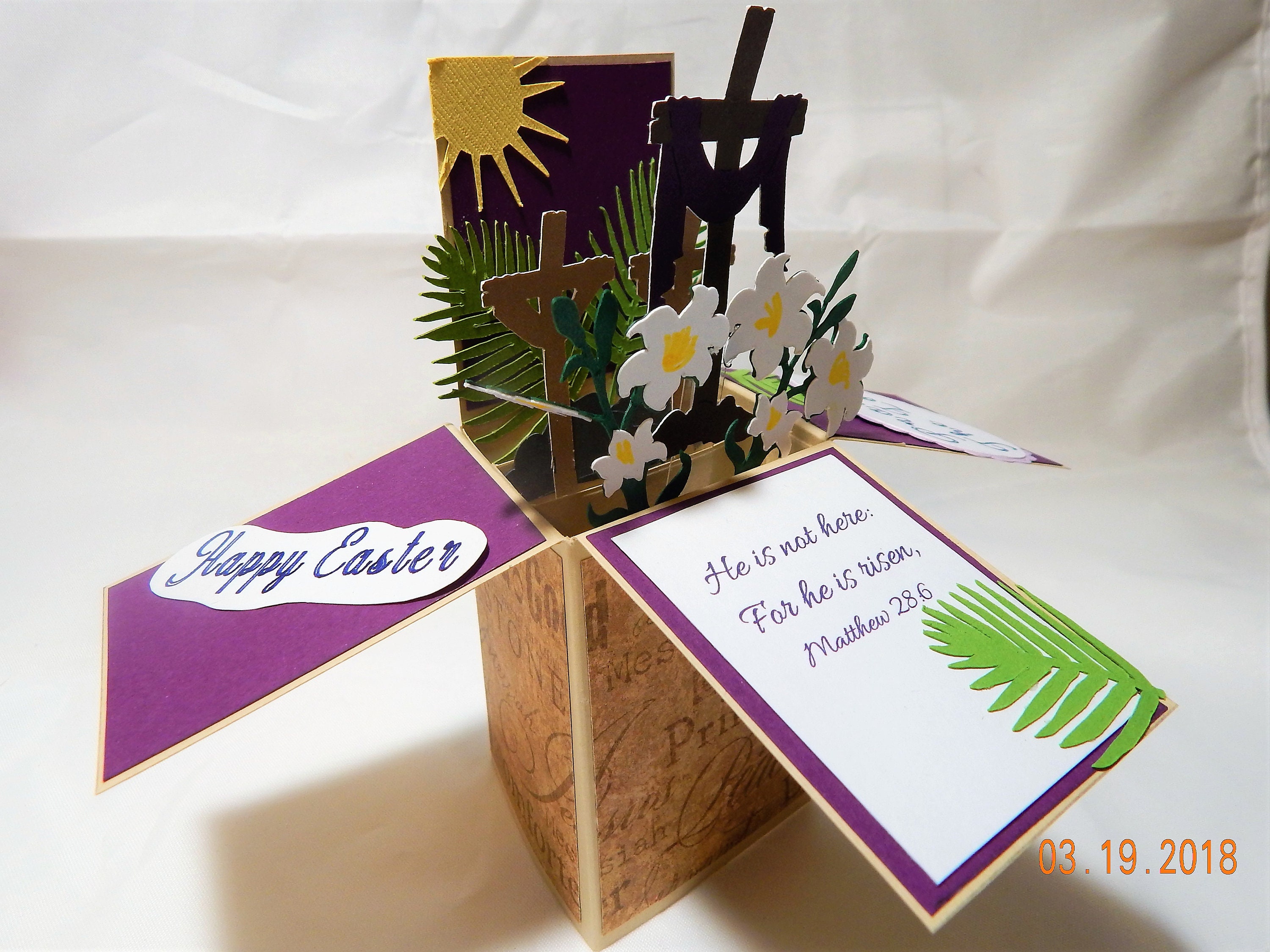 He is Risen Religious Pop up Card Etsy