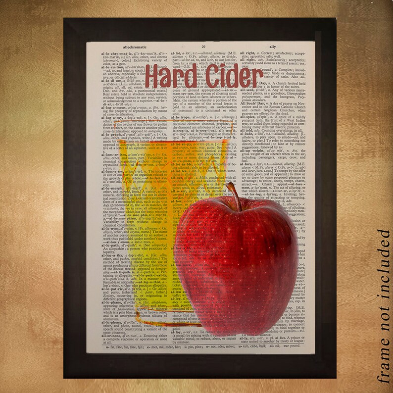 Hard Cider Dictionary Art Print Apple Cider Applejack Stephen Etsy