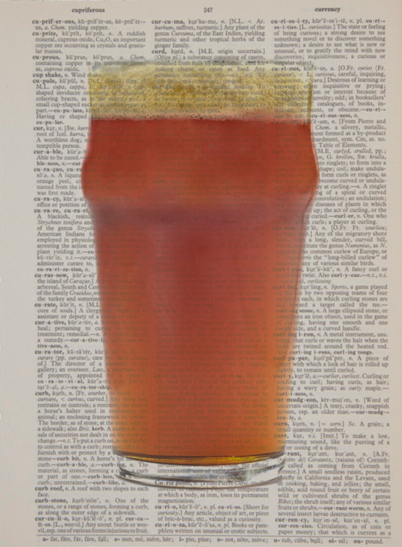 Beer Dictionary Art Print Microbrew Micro Brew Brewing Food Etsy