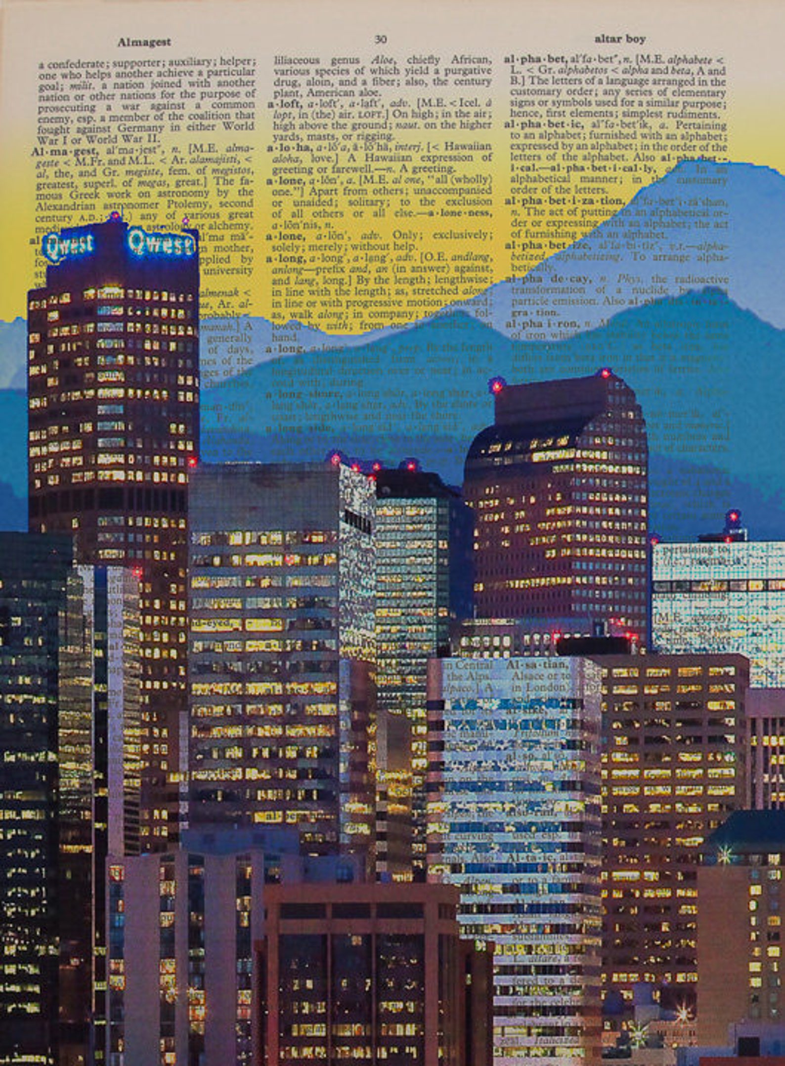 Denver 3 Piece Set Dictionary Art Print Denver Colorado Etsy