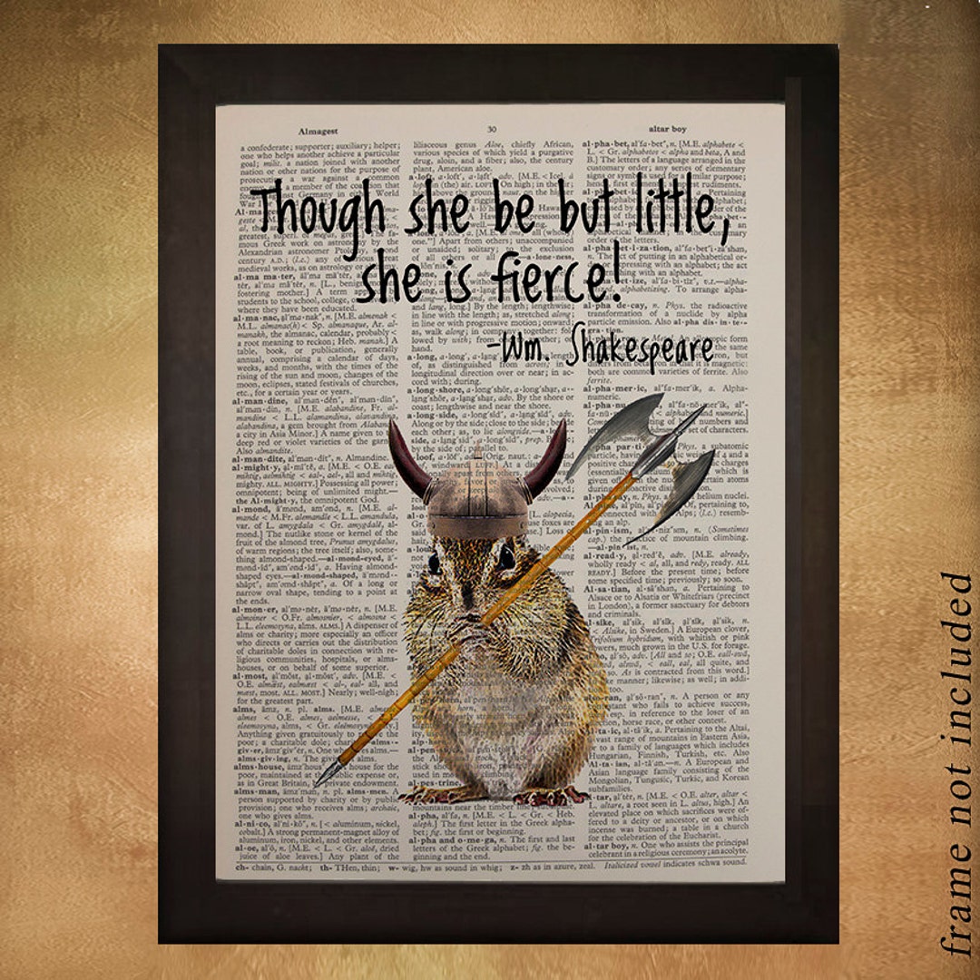 Chipmunk Dictionary Art Print Shakespeare Quote Little Fierce - Etsy Canada Chipmunk Dictionary Art Print Shakespeare Quote Little Fierce - Etsy Canada