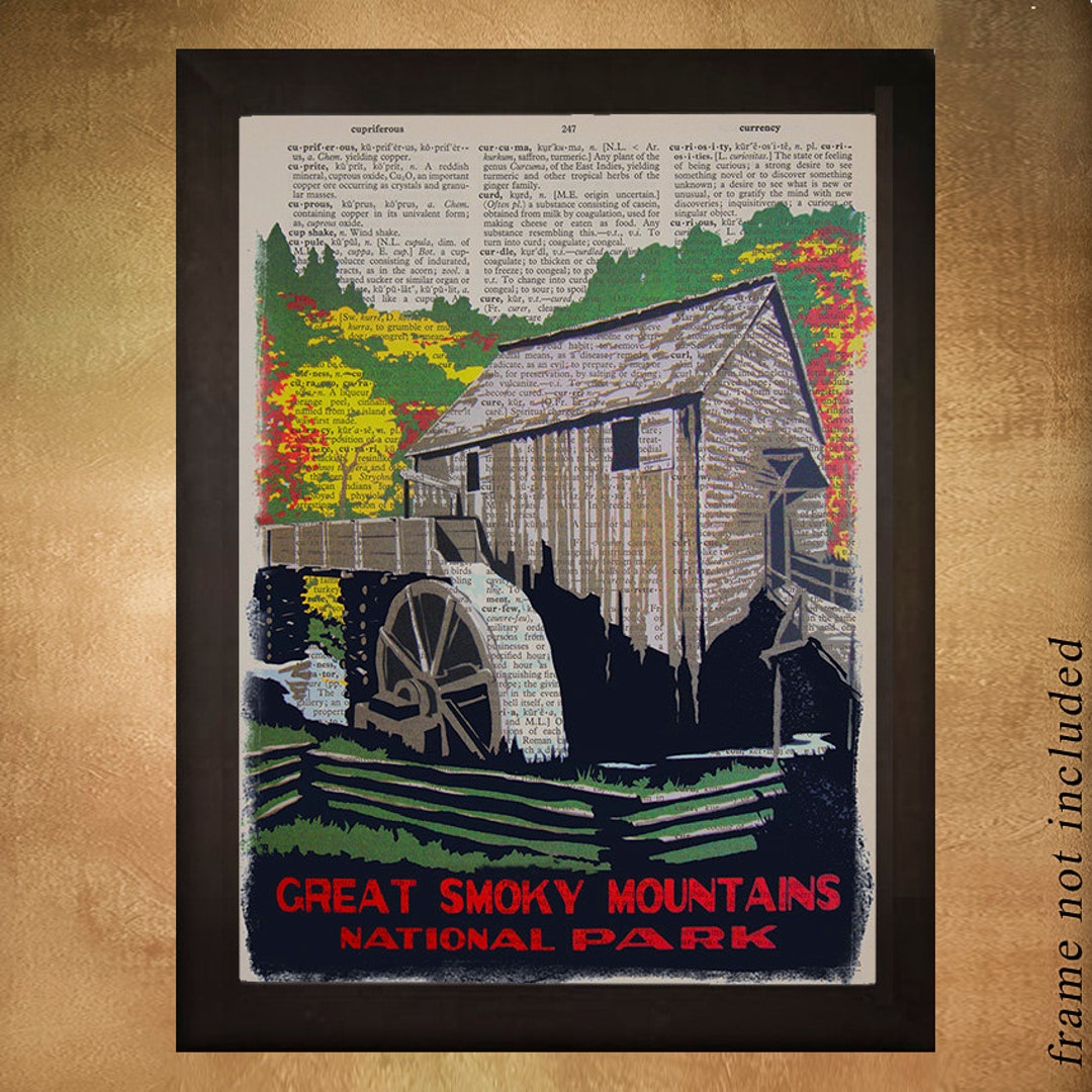 Great Smoky Mountains Art Dictionary Art Print North Carolina National