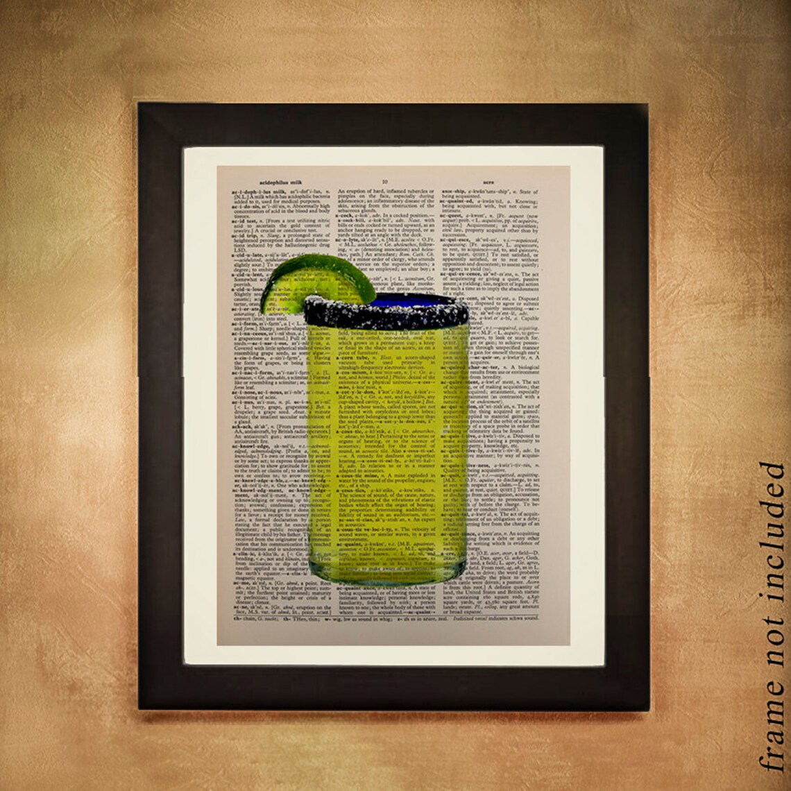 Margarita Dictionary Art Print Tequila Lime Green Alcohol Etsy