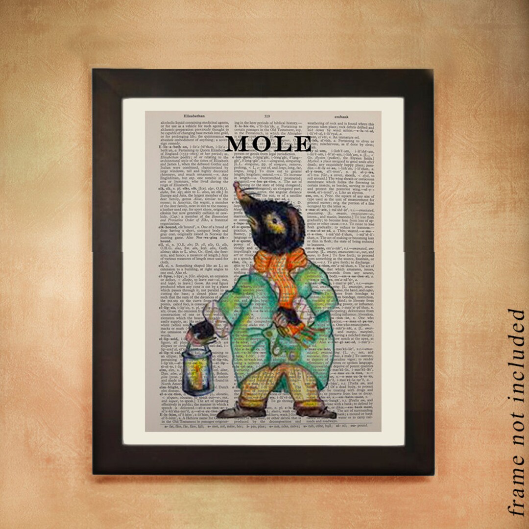 Wind in the Willows Dictionary Art Print Badger Gift Ideas Boys Room ...