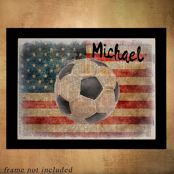 Soccer Personalized Dictionary Art Print Football Name Sports Etsy