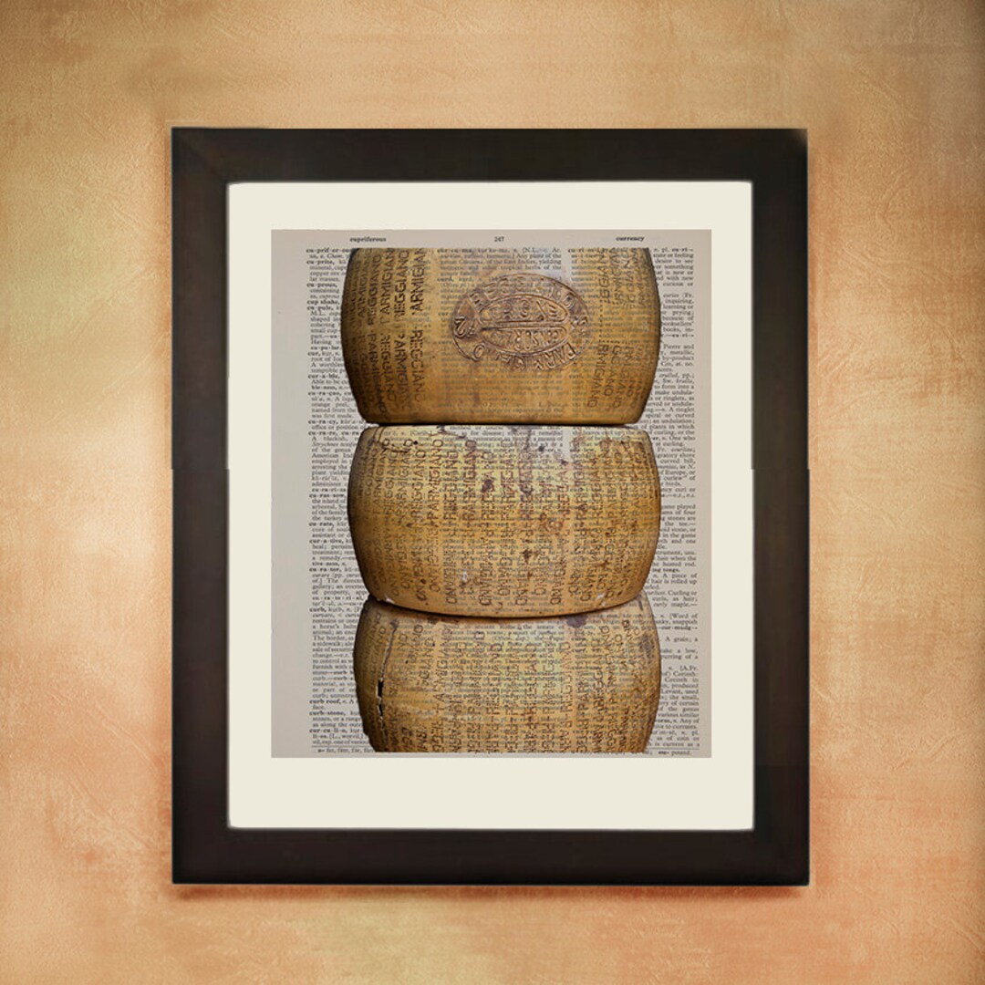 Parmesan Cheese Dictionary Art Print Gourmet Food Art Kitchen Etsy