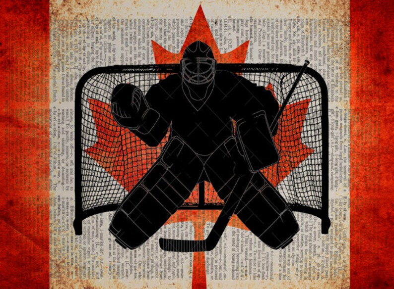 Ice Hockey Canada Flag Dictionary Art Print Goalie Sports Gift Etsy