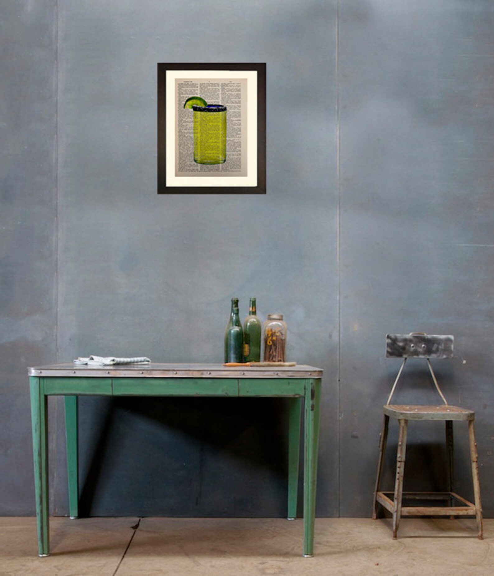 Margarita Dictionary Art Print Tequila Lime Green Alcohol Etsy