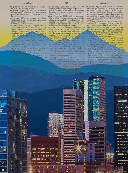 Denver 3 Piece Set Dictionary Art Print Denver Colorado Etsy