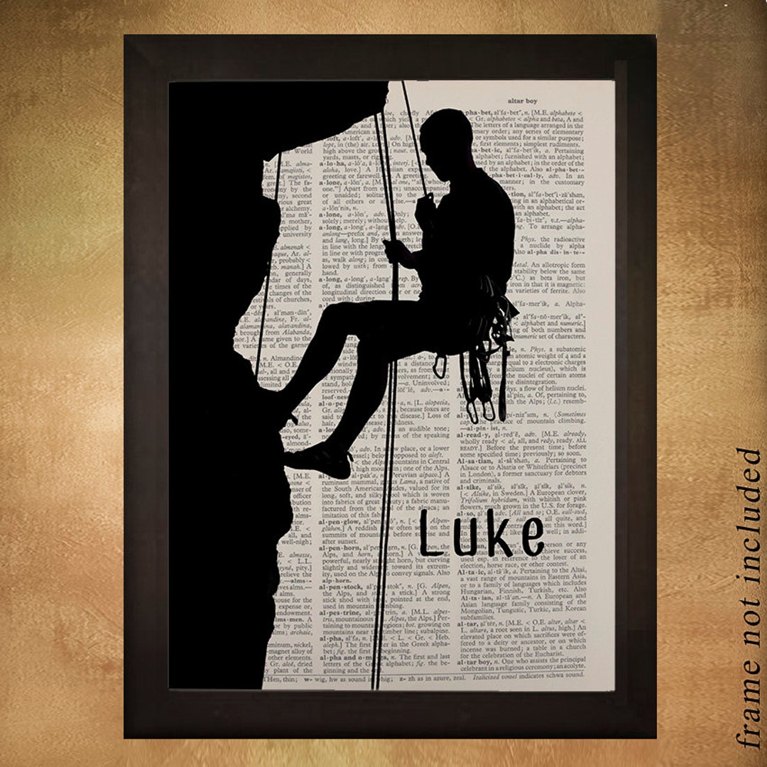 Rock Climbing Dictionary Art Print Decor Rock Climbing Poster Etsy