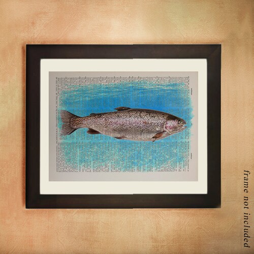 Steelhead Trout Dictionary Art Print Fish Salmon Steelhead Etsy