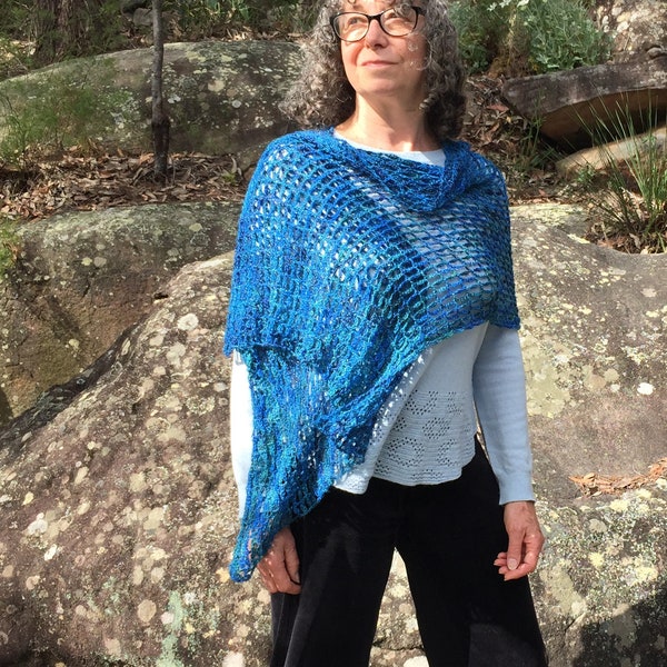 Farm Gate Shawl pattern – lace crochet pattern – lace wrap pattern – lace scarf pattern - Jennifree Designs