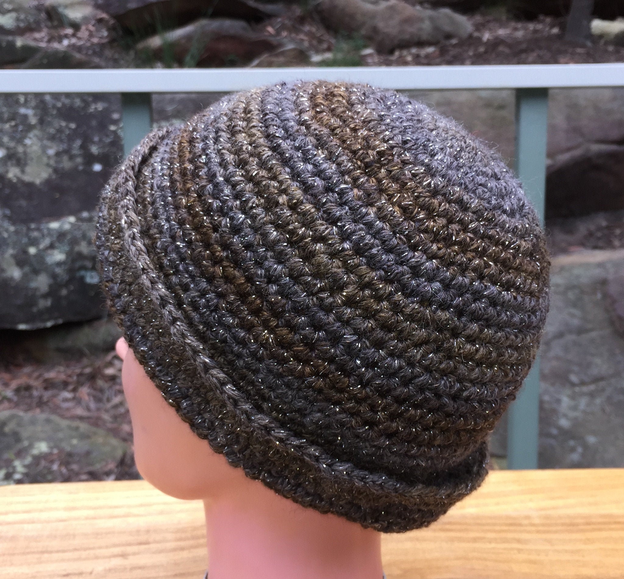 Crochet Hat Brown Hat Cloche Hat 