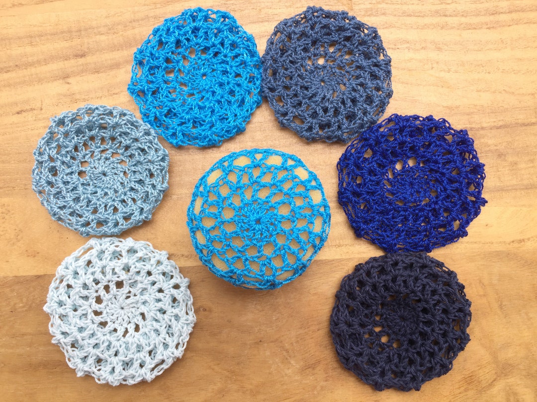 Blue Bun Covers Ballet Bun Cover Crochet Bun Cover Bun Covers Hair Net