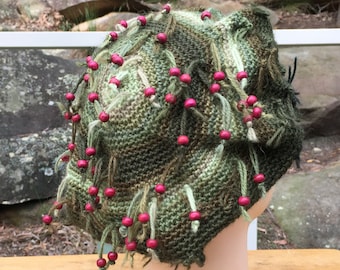 Boina Lilly pilly - sombrero de cuentas verde oscuro - boina de ganchillo - sombrero de ganchillo - boina de lana - Jennifree Designs