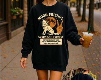 Sudadera Moon Friends de Seth Capella • Camiseta de Zodiac Academy • Merchandising de ZA “Goodnight Roomies” • Suéter Lance “Dónde están mis abrazos” • Solaria Boo