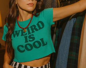 Weird Is Cool T-shirt | Retro Bold Text Statement Tee