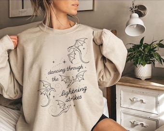 Lightning Strikes Fourth Wing Inspired Dragon Shirt Romantasy Dragon Rider Sweatshirt Booktok Fantasy Reader Gift