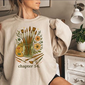 Chapter 54 Inspired Sweatshirt • Bookish Romantasy Crewneck • Paintbrush Moment • Night Court Inspired Gift