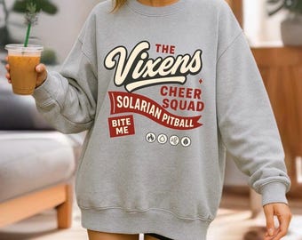 Het Vixens Cheer Squad-sweater | Zodiac Academy-pitballshirt | Solarian Pitball Fan-merchandise | Sweater geïnspireerd op Tory Vega-romantiek