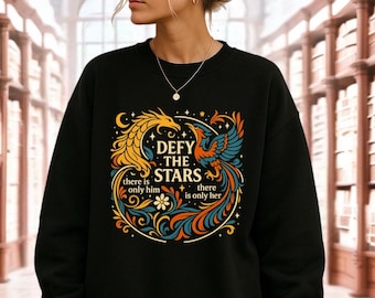 Defy the Stars-sweater • Geïnspireerd op Zodiac Academy • Dragon Phoenix Fantasy Romantasy ronde hals • Bookish cadeau