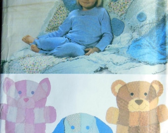 Simplicity 4993 Animal Rag Quilts Sewing Pattern – Cat, Dog, Bear