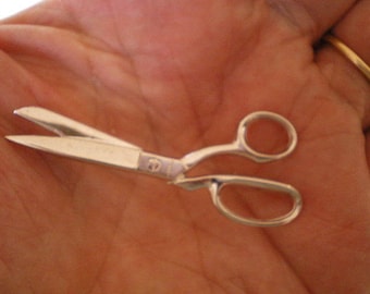 Vintage mini sterlingzilver *Gingher* naaischaar/schaar reversspeld broche