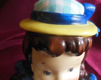 Vintage Napco Umbrella Girl Pin Cushion: Handmade Lori Holt Fabric