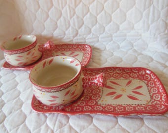 RED Temptations Soup and Sandwich Set, Old World Retired