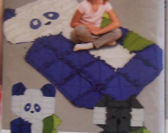 Simplicity 9358 Rag Quilt Pattern – Panda & Koala Bear UNCUT