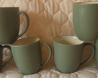 Set of (6)  Noritake Colorwave Green 12 Ounce Coffee / Tea/ Latte Mugs
