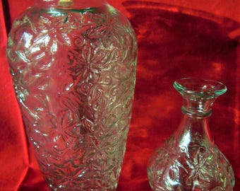 Princess House Crystal Vase Set, Fantasia Poinsettia Pattern