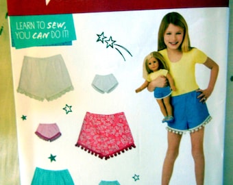 Simplicity American Girl Doll & Child Matching Shorts Pattern: Learn to Sew