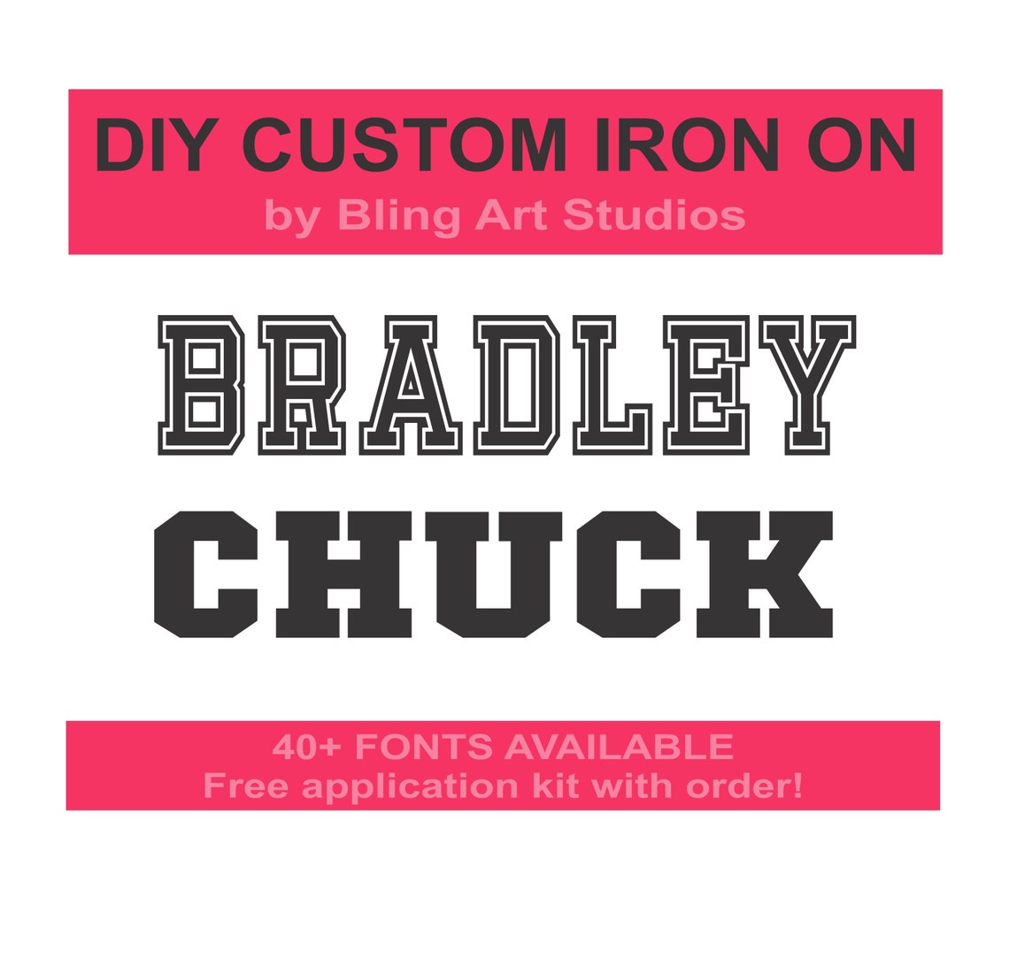 Jersey Font Jersey Letters Iron On Name Letters Custom | Etsy