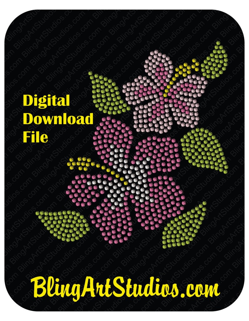 Download SVG DIGITAL FILE for Hibiscus Rhinestone Design, Floral ...