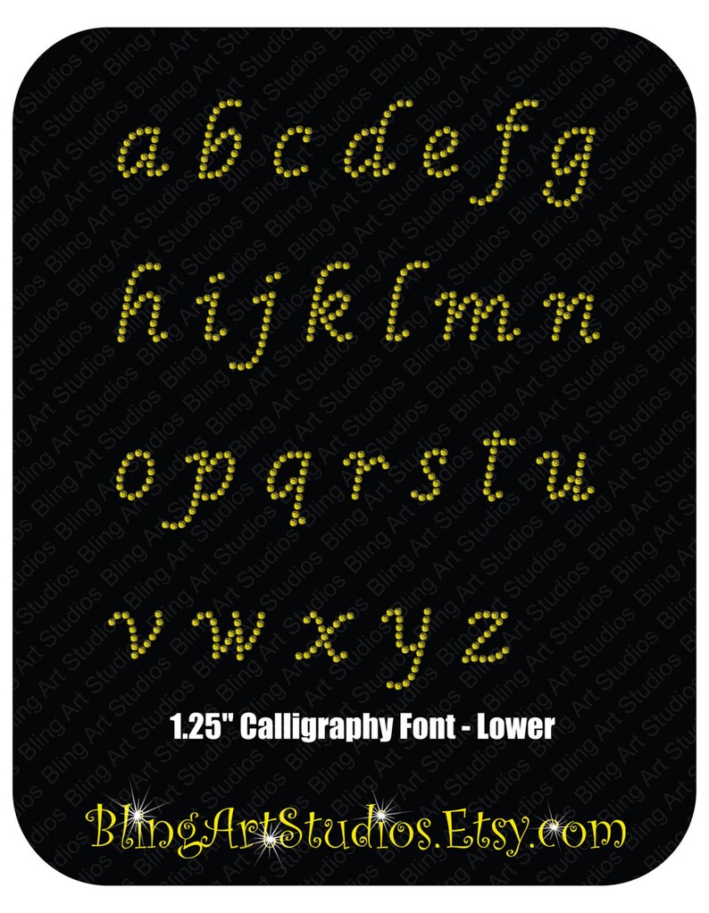 1 25 Letter DECAL Sticker Custom Rhinestone Letter Etsy
