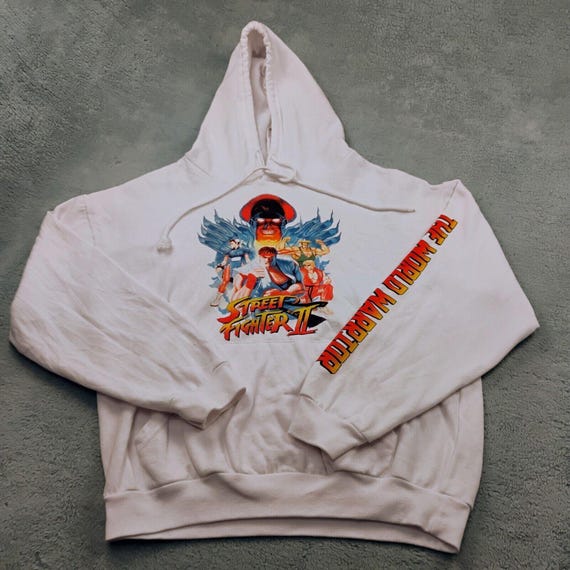 VTG Capcom Street Fighter 2 The World Warrior Hoodie Sweatshirt Mens Size Medium View 2