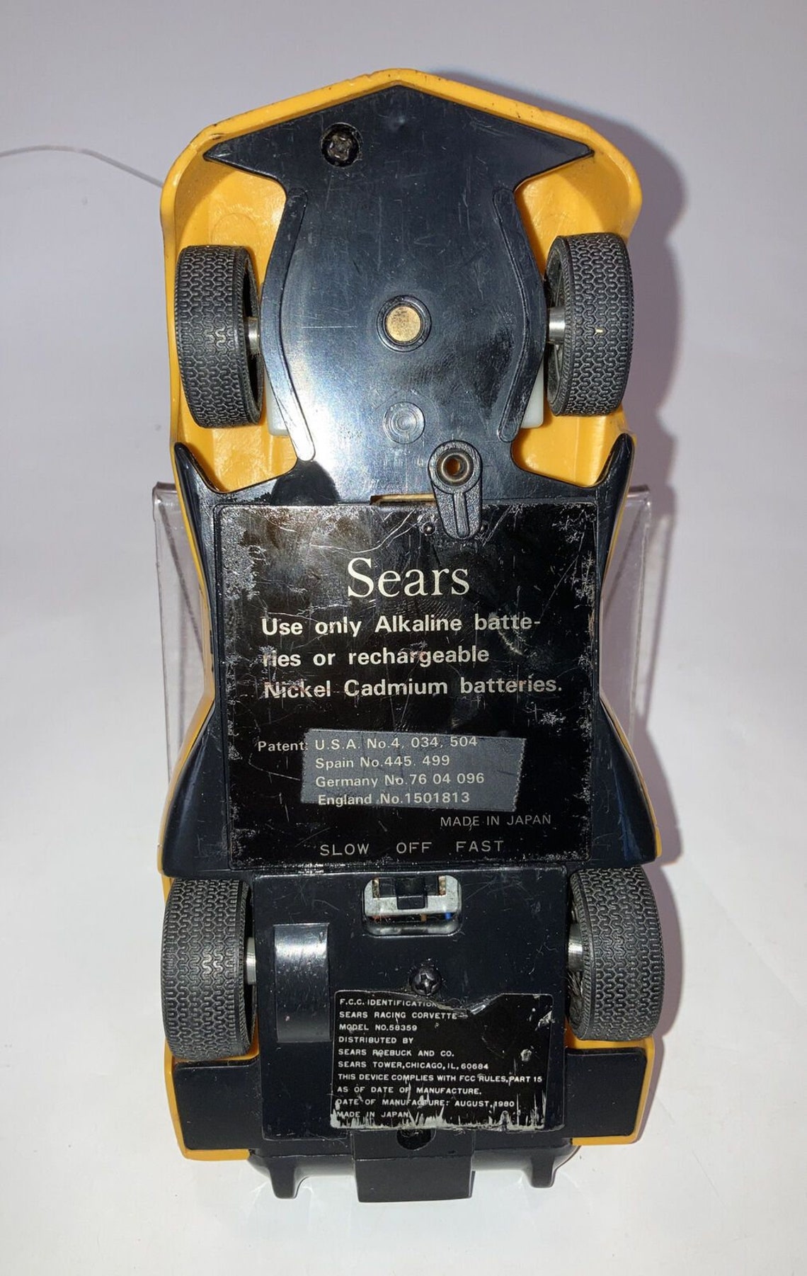 1969 Sears Radio Controlled Racing Corvette Race Car as is Transmitter