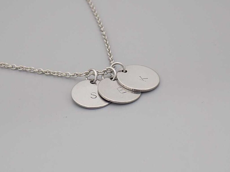 Initial Necklace 3 Letter Customised Necklace 3 Initials Etsy