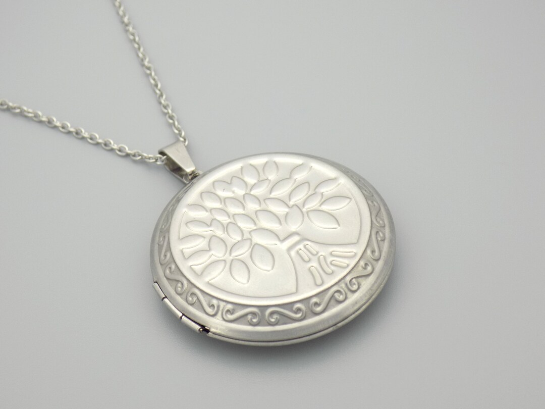 Large Round Stainless Steel Tree of Life Photo Locket Picture - Etsy