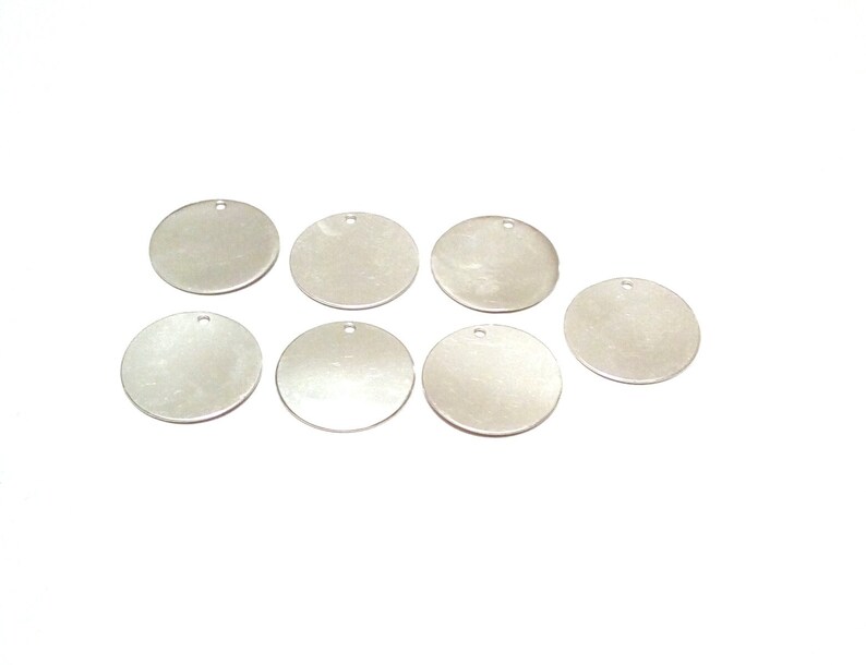 7 x Sterling Silver Round stamping blanks