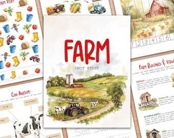 HUGE Bundle FARM Unit Study, Homesteading, Agriculture, Nature, Printable, Montessori Charlotte Mason, Unit Study, Homeschooling 34 PAGES
