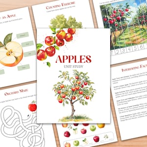 Studio unitario sulle MELE, Frutta, Studio autunnale, Natura, Stampabile, Stile Montessori Charlotte Mason, Studio del ritorno a scuola, Istruzione parentale
